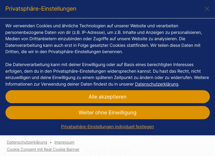 Real Cookie Banner im Plugin Spotlight - so könnte dein Design aussehen