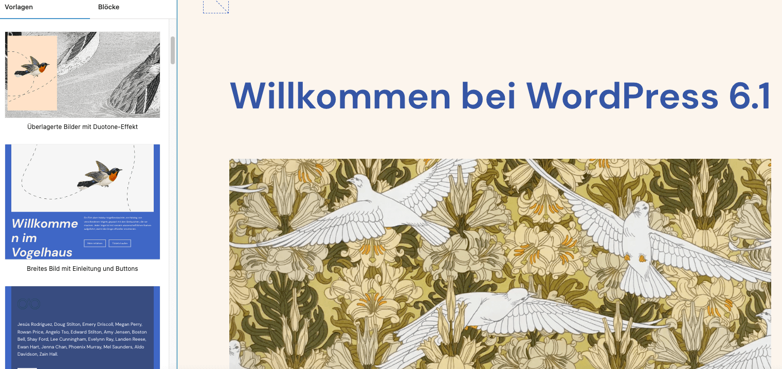 WordPress 6.1 hält viele neue Vorlagen bereit