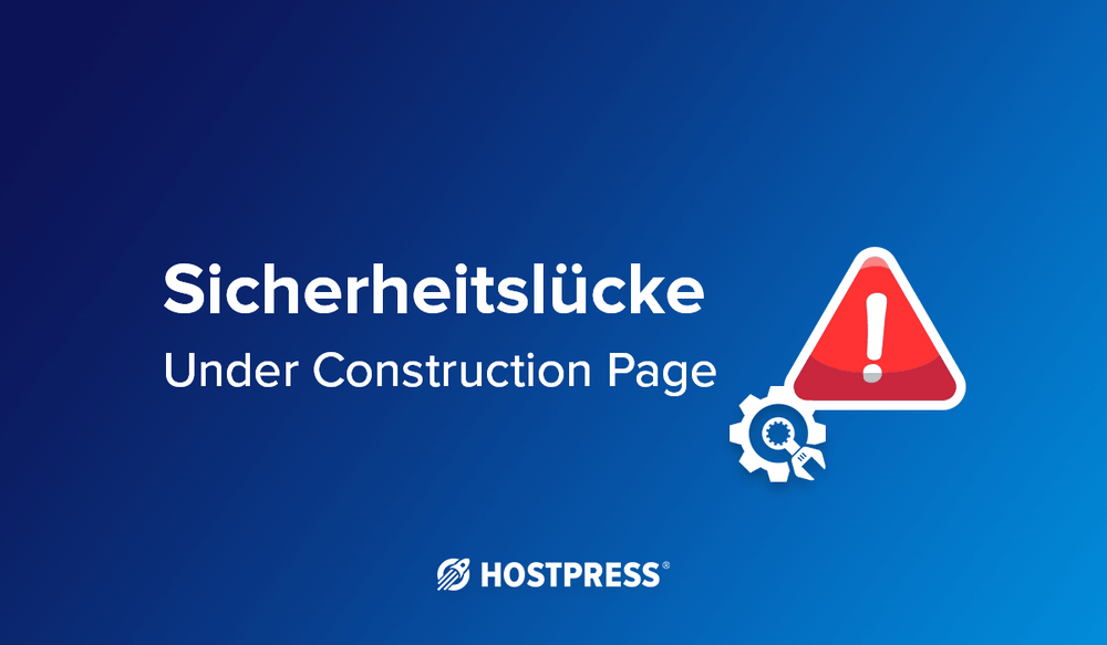 sicherheitslücke bei wordpress plugin - under construction page