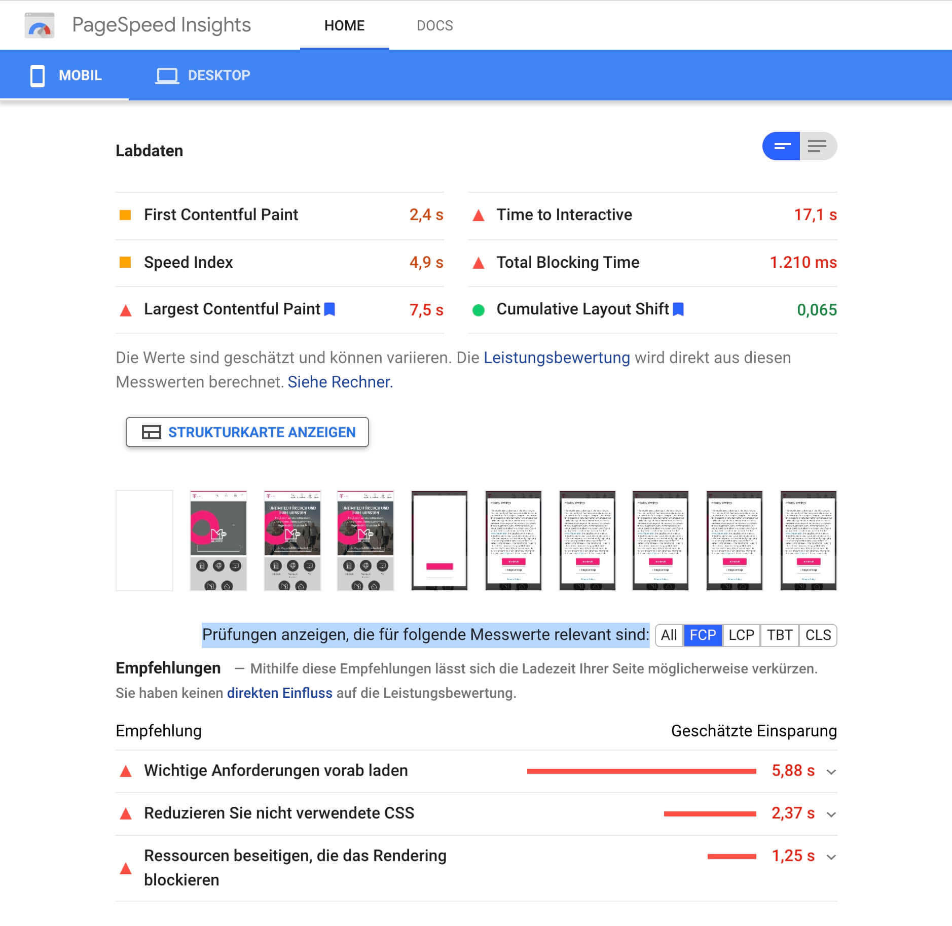 Pagespeed Insights